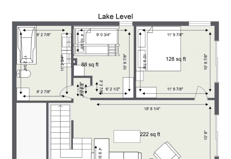 Floorplan letterhead - Shoreline Cottage - Lake Level - 2D Floor Plan