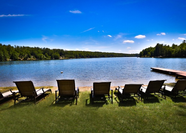 The Grandview lounge chairs on the beach