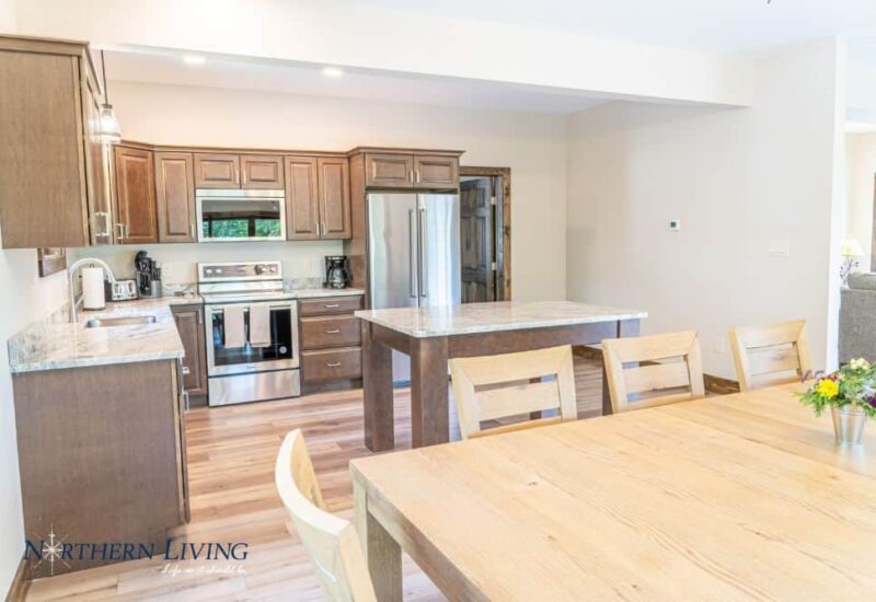 open kitchen with island