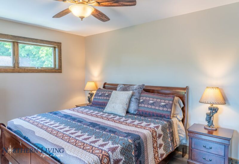 bed with Adirondack comforter and nightstands