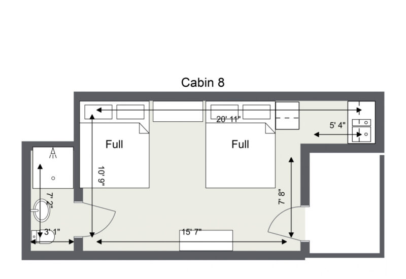 2.3.25 Floorplan letterhead - Northern Acres - Cabin 8 - 2D Floor Plan