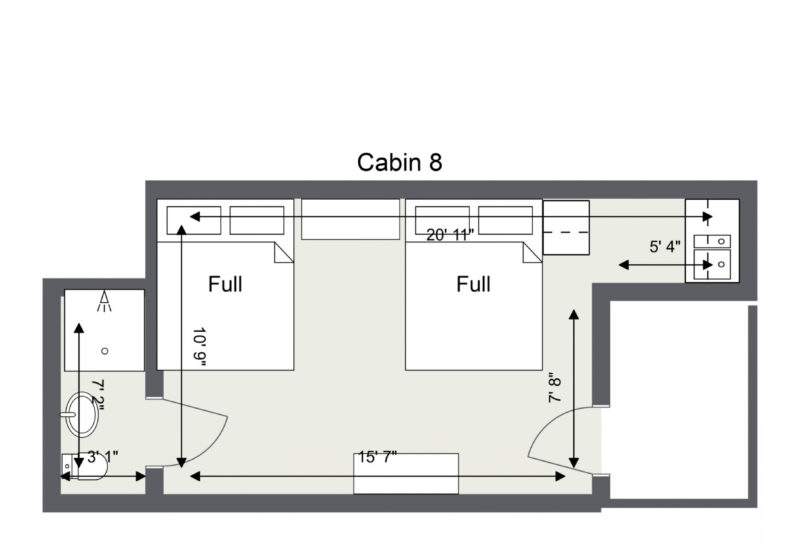 2.3.25 Floorplan letterhead - Northern Acres - Cabin 8 - 2D Floor Plan