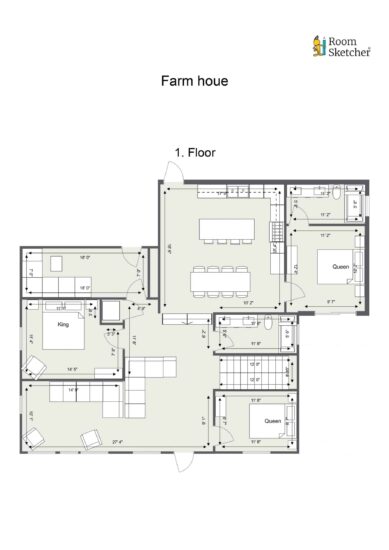 Floorplan letterhead - Farm houe - 1. Floor - 2D Floor Plan